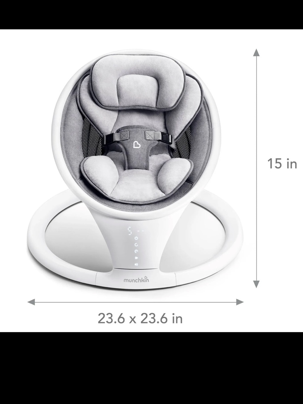 Munchkin White Baby Swing with LED Controls